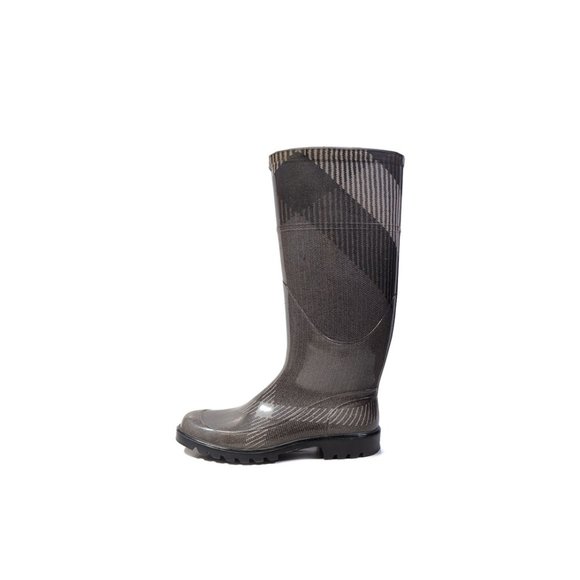 BURBERRY Boots 35 Womens Gray Rubber Rain Boots Size